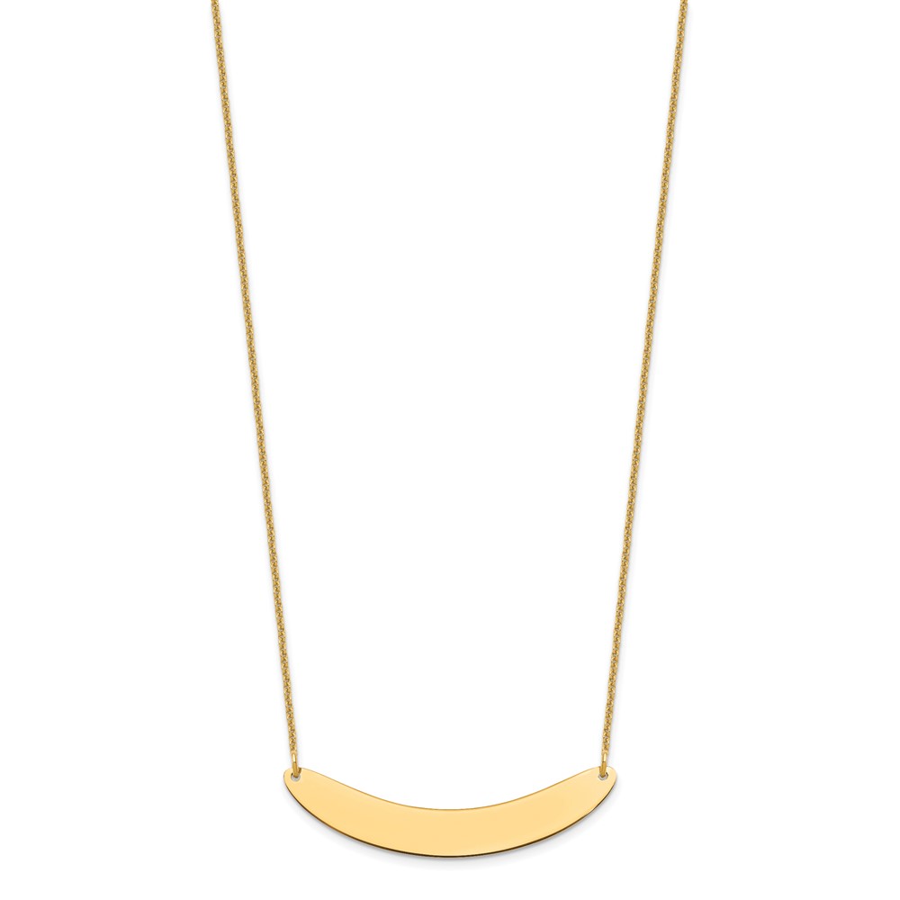 10k Yellow Gold Medium Curved Blank Bar Necklace (10XNA1206Y)