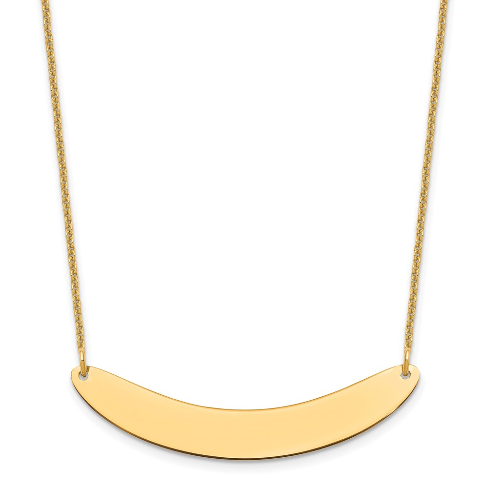 10k Yellow Gold Medium Curved Blank Bar Necklace (10XNA1206Y)