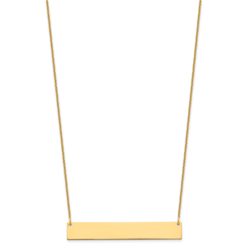 10k Yellow Gold Large Blank Bar Necklace (10XNA1207Y)