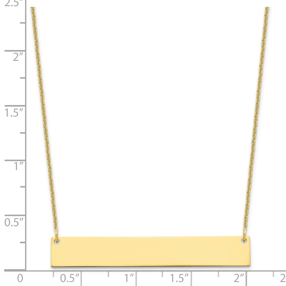 10k Yellow Gold Large Blank Bar Necklace (10XNA1207Y)
