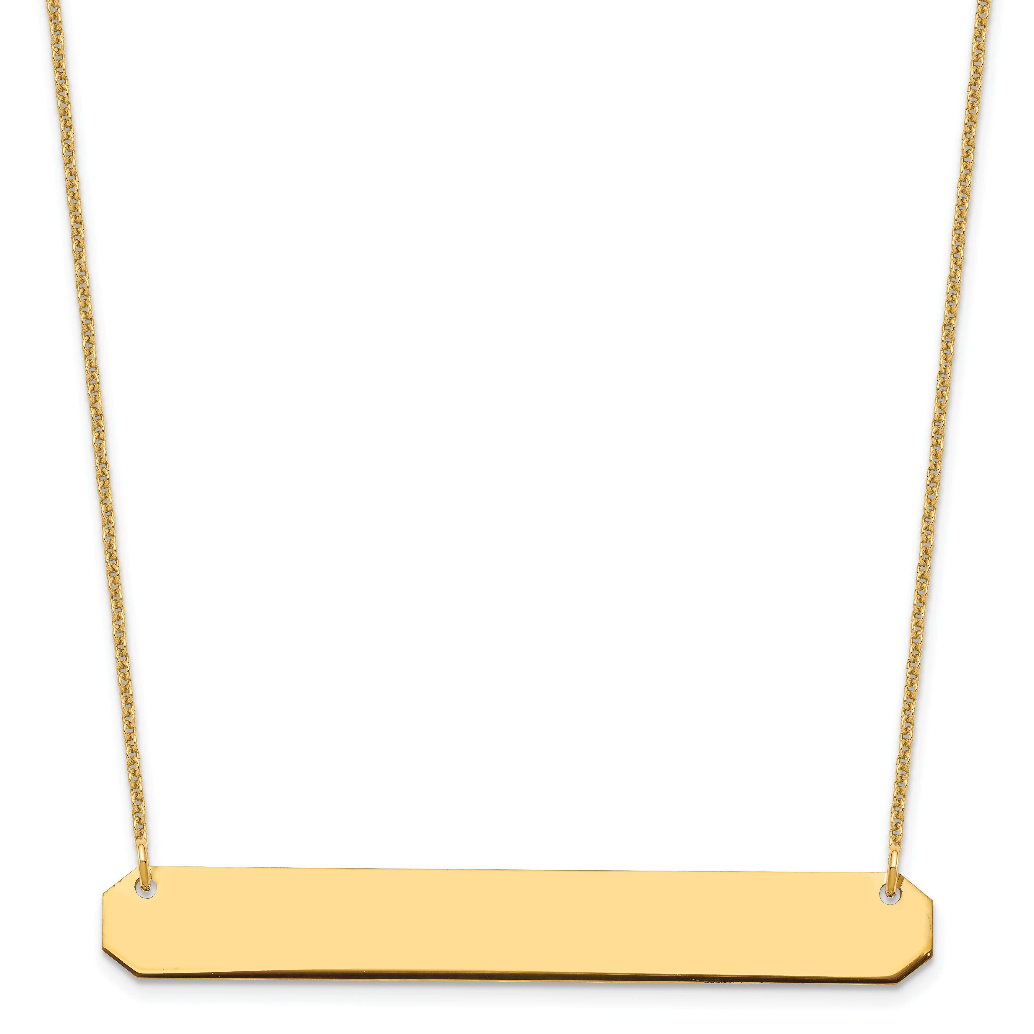 10k Yellow Gold Large Blank Bar Necklace (10XNA1208Y)