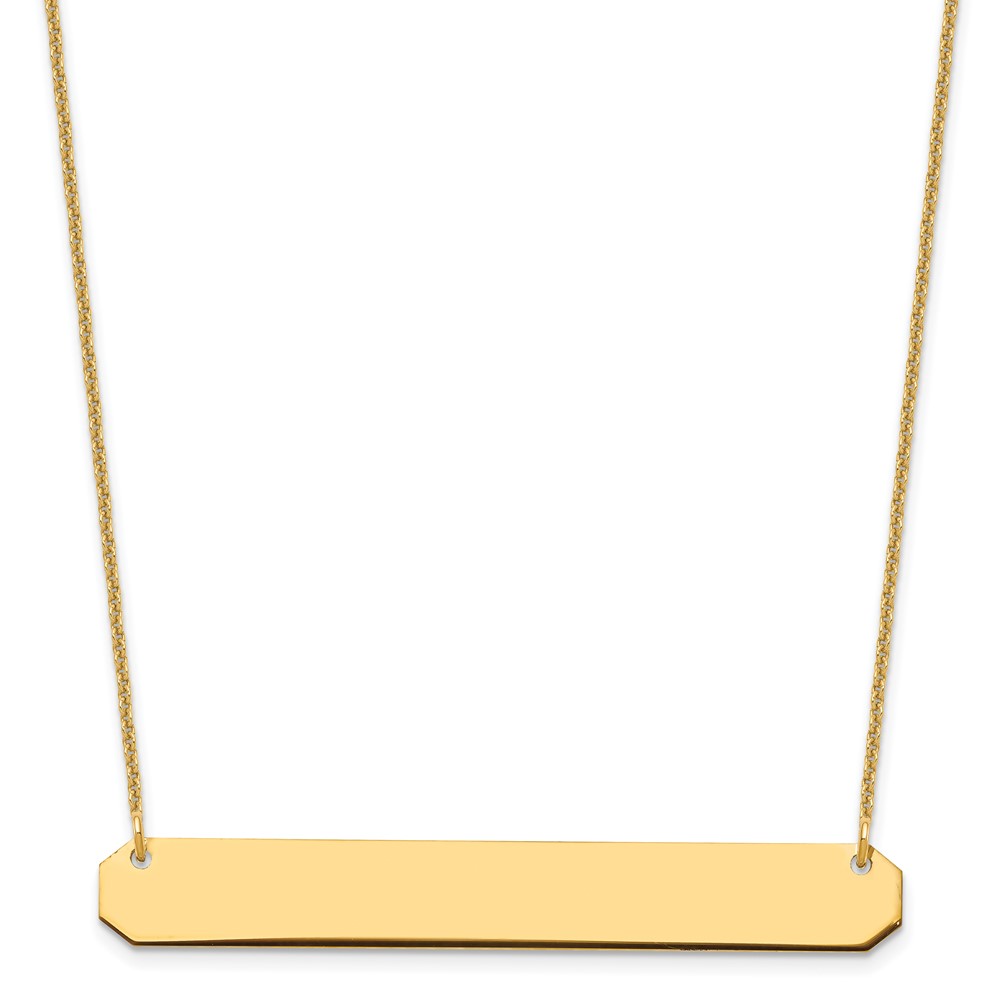 10k Yellow Gold Large Blank Bar Necklace (10XNA1208Y)