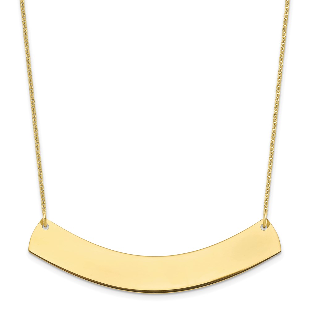 10k Yellow Gold Large Curved Blank Bar Necklace (10XNA1210Y)