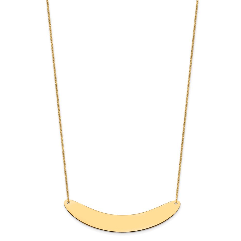 10k Yellow Gold Large Curved Blank Bar Necklace (10XNA1211Y)