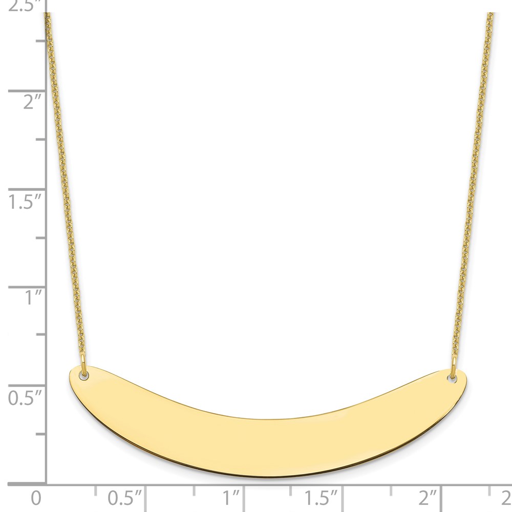 10k Yellow Gold Large Curved Blank Bar Necklace (10XNA1211Y)