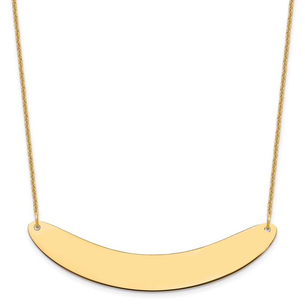 10k Yellow Gold Large Curved Blank Bar Necklace (10XNA1211Y)