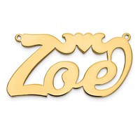 10K Yellow Gold Polished Heart Name Plate view 2