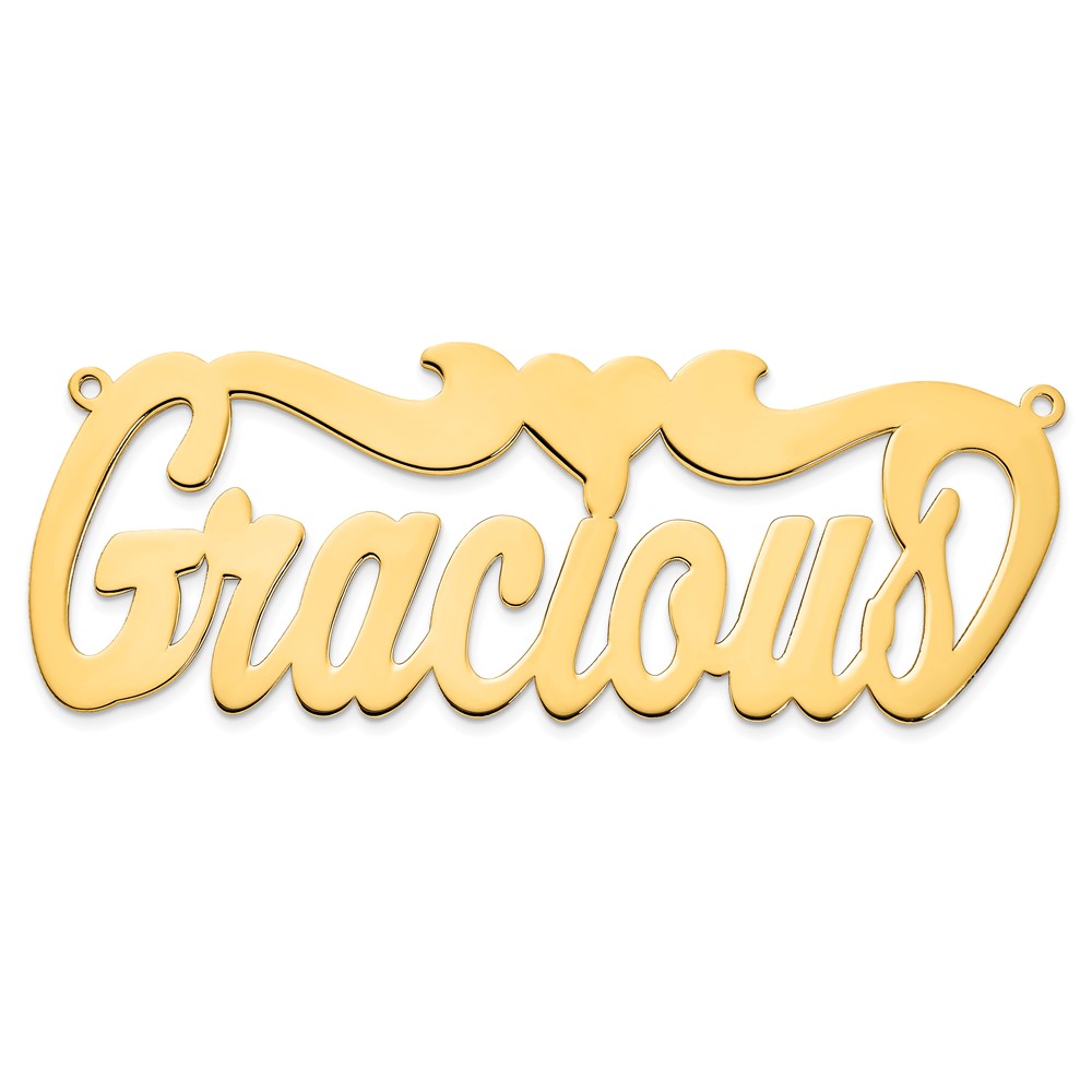 10K Yellow Gold Polished Heart Name Plate