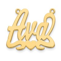 10K Yellow Gold Heart Name Plate view 2