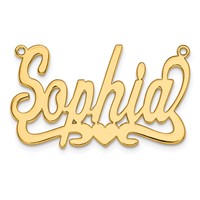 10K Yellow Gold Heart Name Plate view 4
