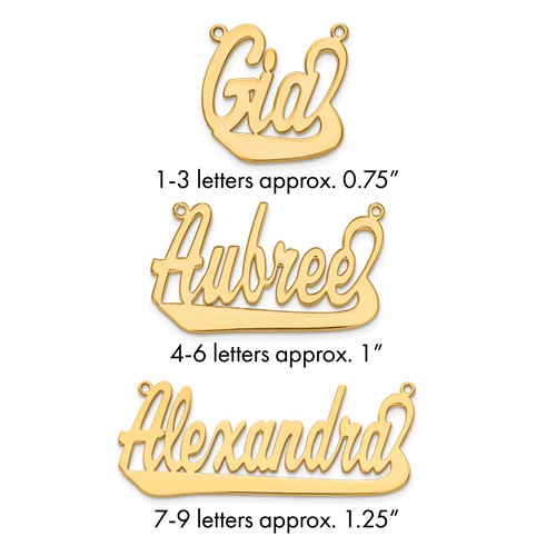 10K Yellow Gold Underlined Name Plate