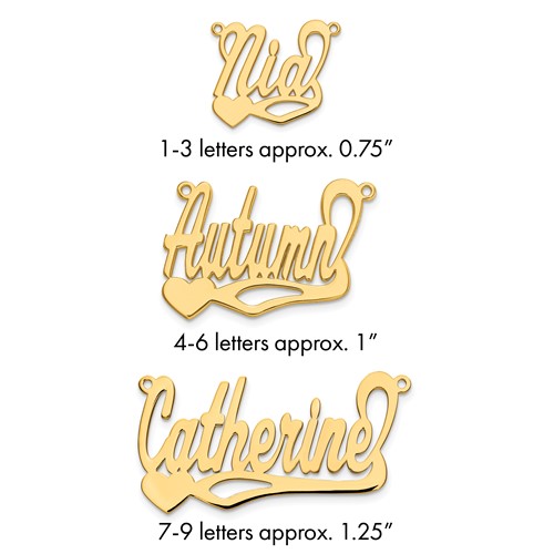 10K Yellow Gold Polished Heart Name Plate