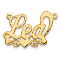 10K Yellow Gold Polished Heart Name Plate view 2