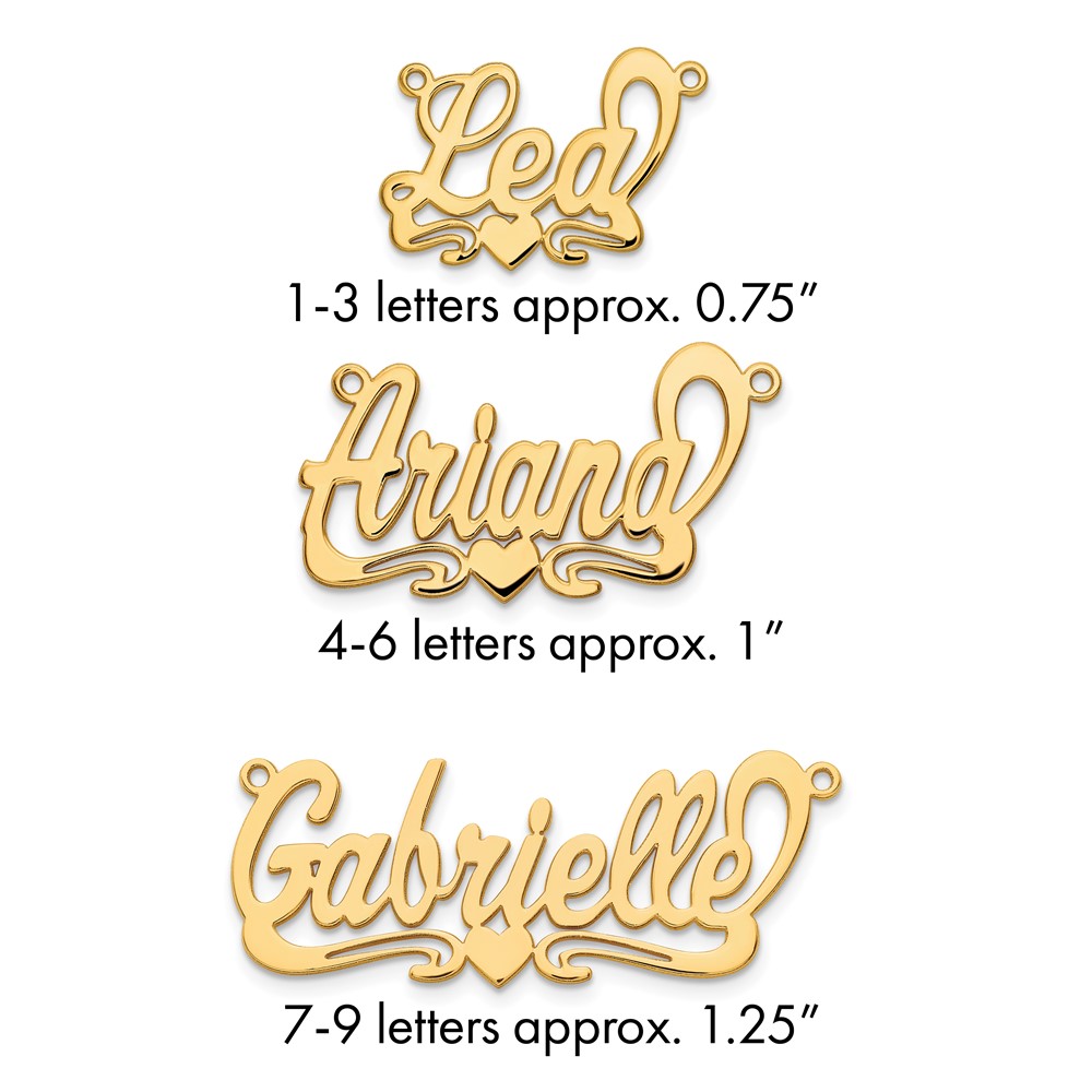 10K Yellow Gold Polished Heart Name Plate