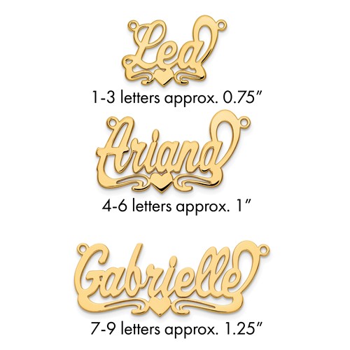 10K Yellow Gold Polished Heart Name Plate