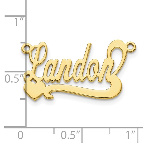 Name Plate Pendant with 1 heart