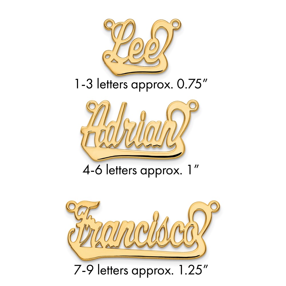 10K Yellow Gold Underlined Name Plate
