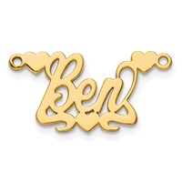 10K Yellow Gold Polished Hearts Name Plate view 2
