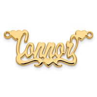 10K Yellow Gold Polished Hearts Name Plate view 4