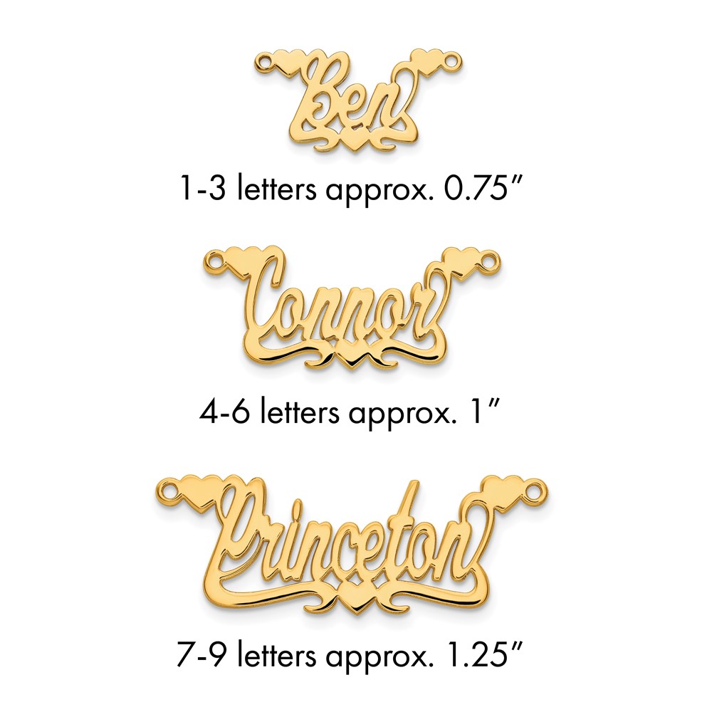 10K Yellow Gold Polished Hearts Name Plate