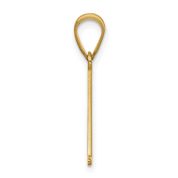 10k Yellow Gold Line Epoxy Initial Pendant