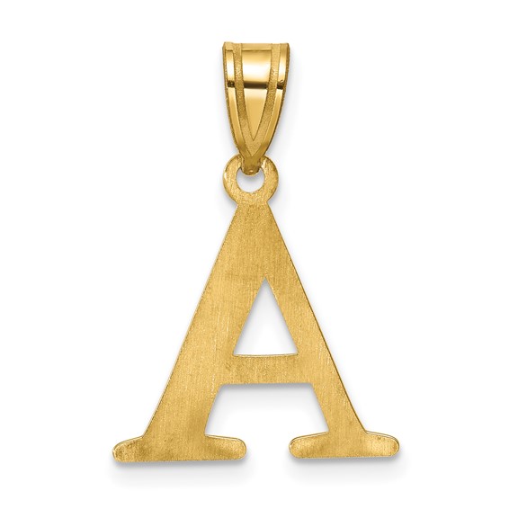 10k Yellow Gold Line Epoxy Initial Pendant