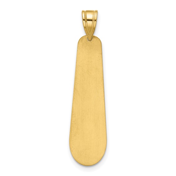 10k Yellow Gold Brushed Name and Birth Flower Pendant