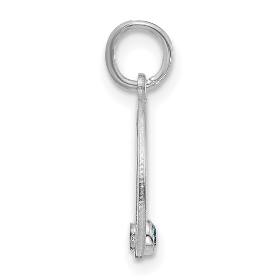 10k White Gold Initial with Birthstone Charm