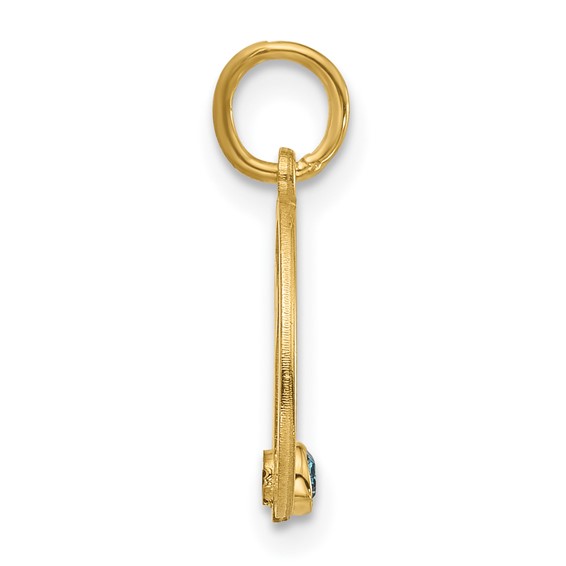 10k Yellow Gold  Initial with Birthstone Charm