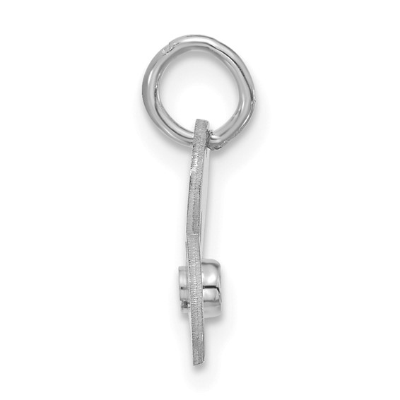 10k White Gold Cut-out Initial Heart with Birthstone Charm