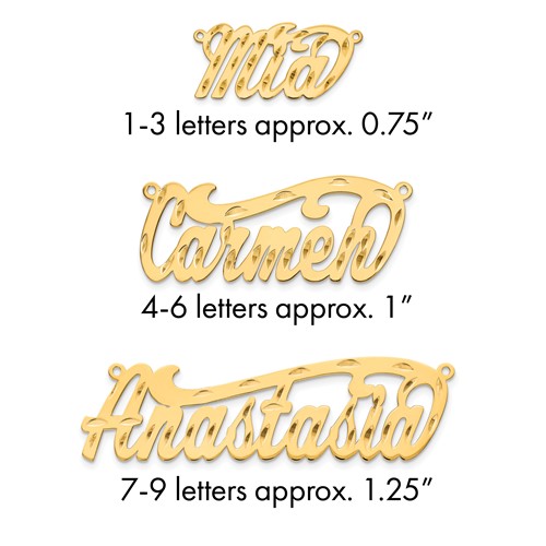 10K Yellow Gold Polished Diamond-cut Name Plate