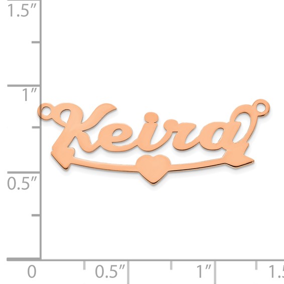 10k Rose Gold Heart and Arrow Name Plate