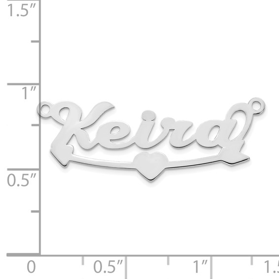 10k White Gold Heart and Arrow Name Plate