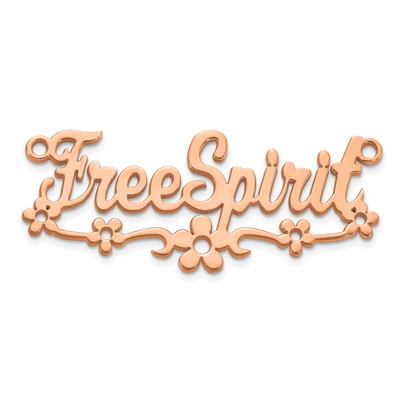 10k Rose Gold Flower Name Plate