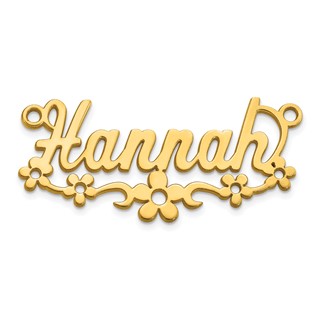 10k Yellow Gold Flower Name Plate