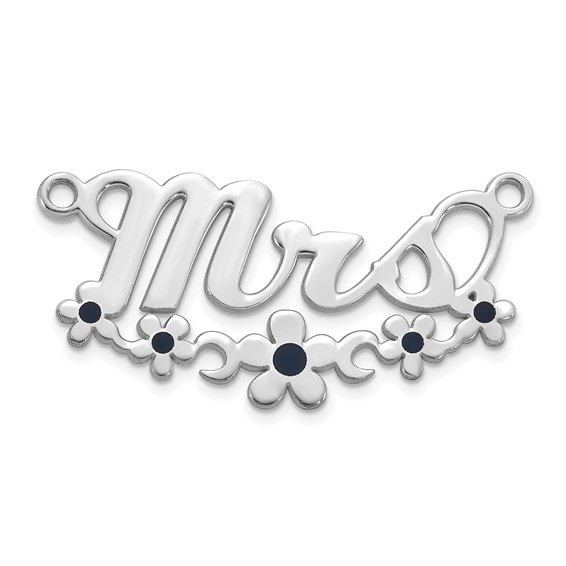 10k White Gold Epoxy Flower Name Plate