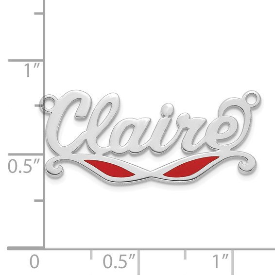 10k White Gold Epoxy Sunglass Name Plate