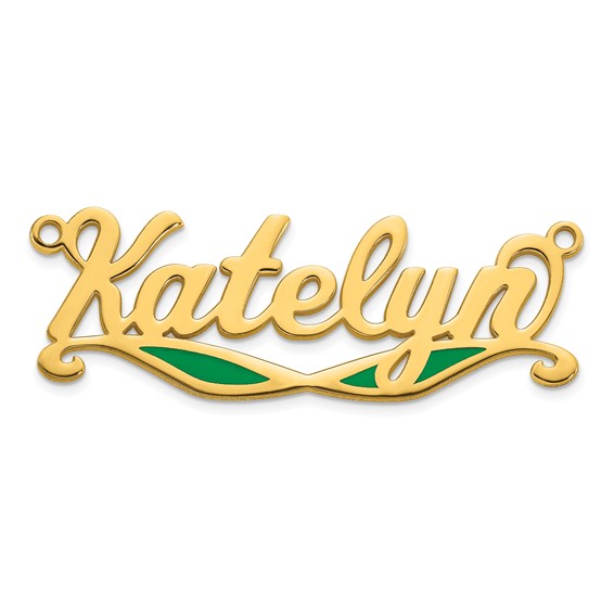 10k Yellow Gold Epoxy Sunglass Name Plate