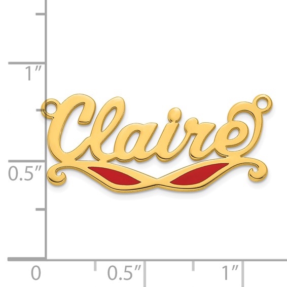 10k Yellow Gold Epoxy Sunglass Name Plate