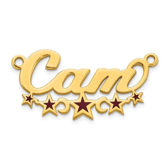 10k Yellow Gold Epoxy Stars Name Plate