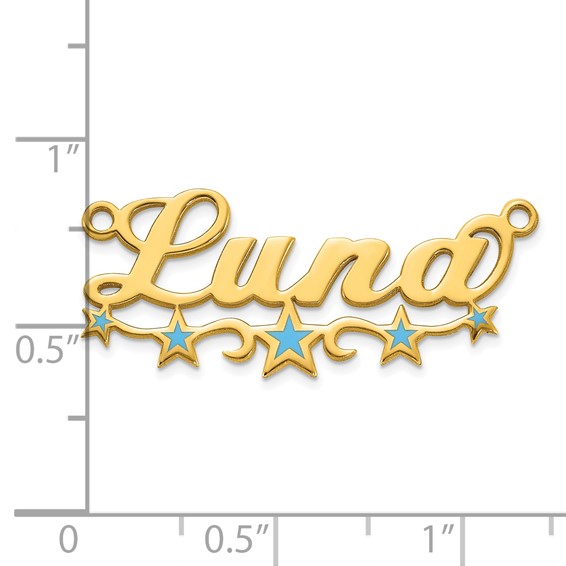 10k Yellow Gold Epoxy Stars Name Plate