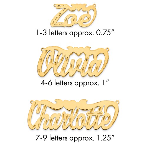 10K Yellow Gold Diamond-cut Heart Name Plate