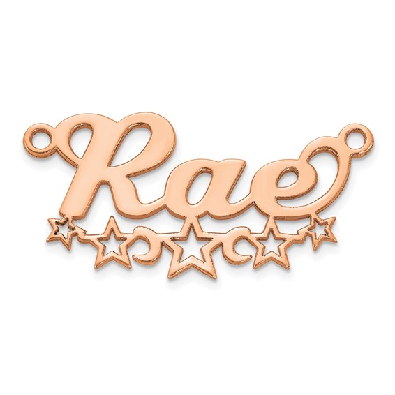 10k Rose Gold Cut-out Stars Name Plate
