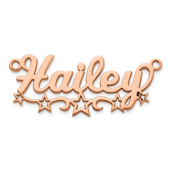 10k Rose Gold Cut-out Stars Name Plate