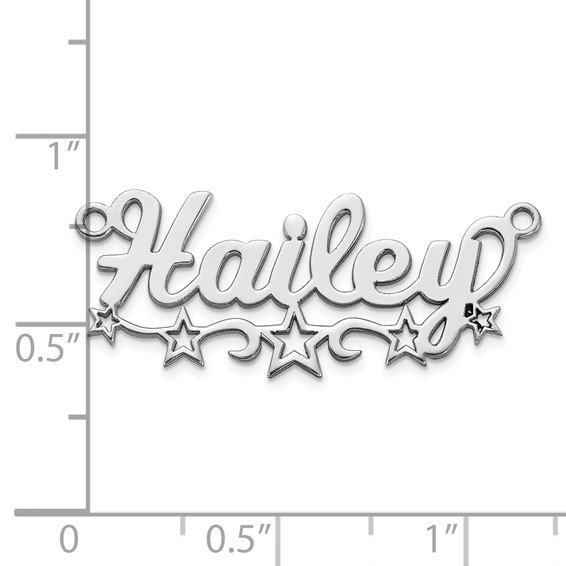 10k White gold Cut-out Stars Name Plate
