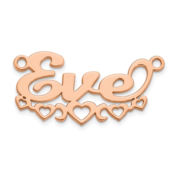 10k Rose Gold Cut-out Hearts Name Plate