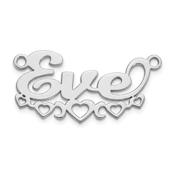 10k White Gold Cut-out Hearts Name Plate