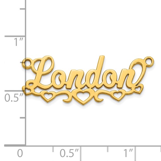 10k Yellow Gold Cut-out Hearts Name Plate
