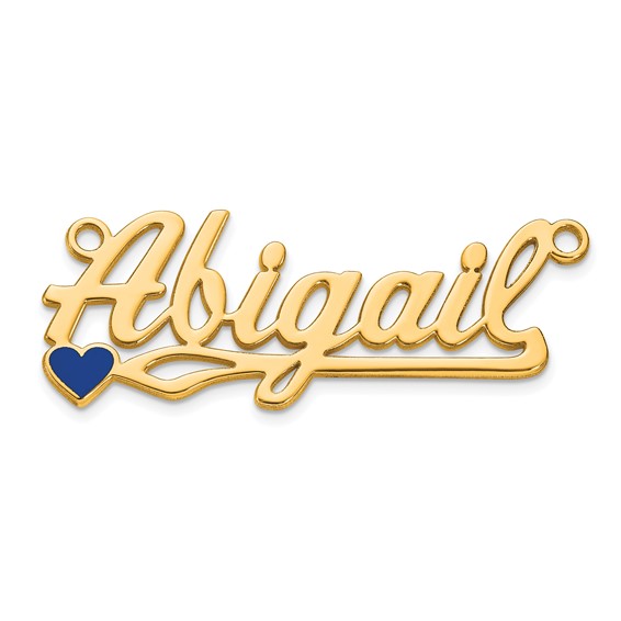 10k Yellow Gold Epoxy Heart Name Plate
