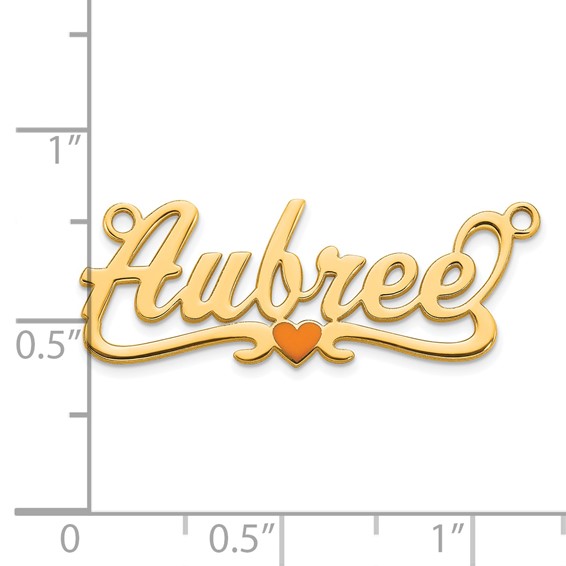 10k Yellow Gold Epoxy Heart Name Plate